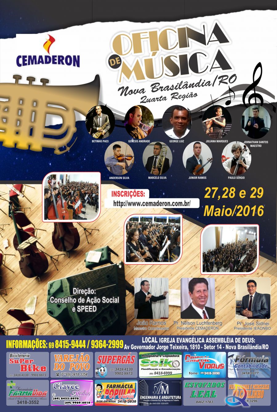 Assembleia de Deus em Nova Brasilandia D'Oeste sediará Oficina de Música da 4ª Região